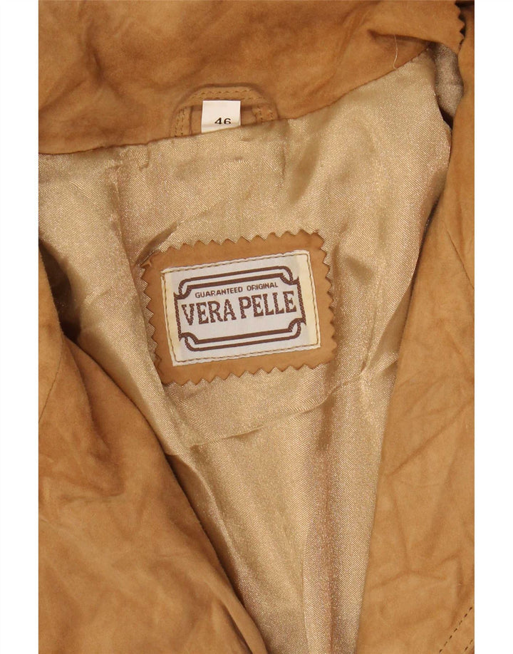 veste en daim femme vintage IT 46 grand cuir marron