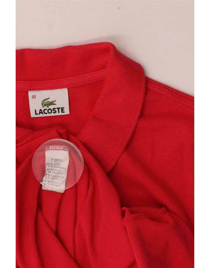 Lacoste Polo à manches courtes femme taille 40 coton rouge moyen