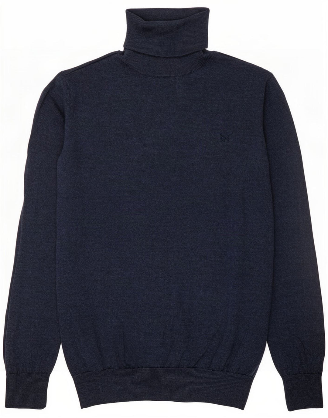 Crew Clothing Pull col roulé pour homme en laine mérinos bleu marine moyen