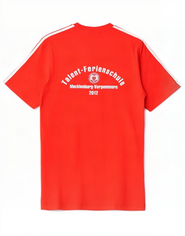 Adidas Mens Graphic T-Shirt Top Taille 36/38 Petit Coton Rouge