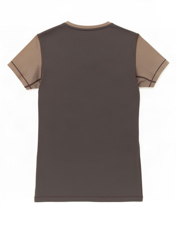Nike Womens Dri Fit T-Shirt Top UK 8 Small Gris Colorblock Polyester