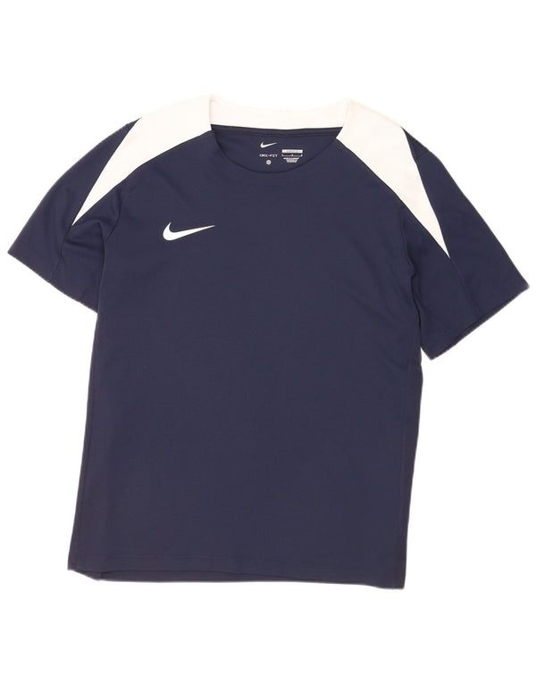 Nike Hommes Dri Fit Slim T-Shirt Haut Large Bleu Marine Colorblock Polyester