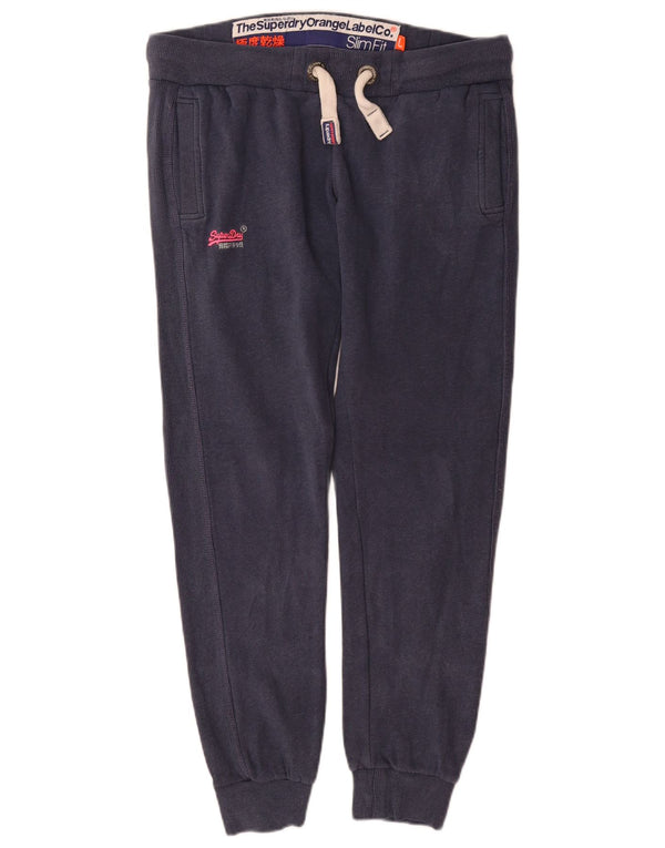 Superdry Pantalon de survêtement coupe slim pour femme UK 16 Large Bleu marine