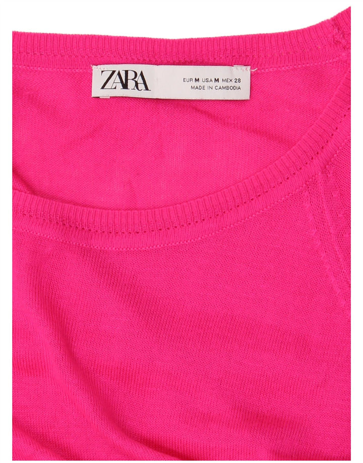 ZARA Pull col bateau pour femme UK 14 Rose moyen
