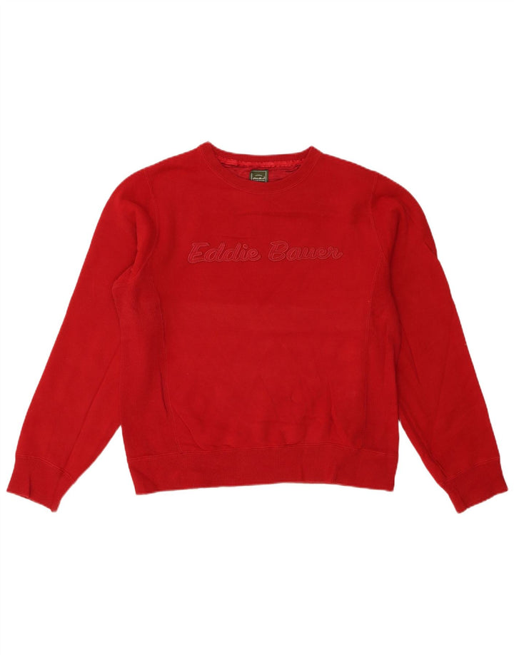 Eddie Bauer Sweat-shirt graphique pour femme UK 14 en coton rouge moyen