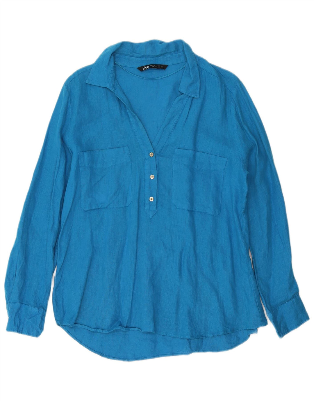 ZARA Chemise pull femme UK 16 Large Bleu