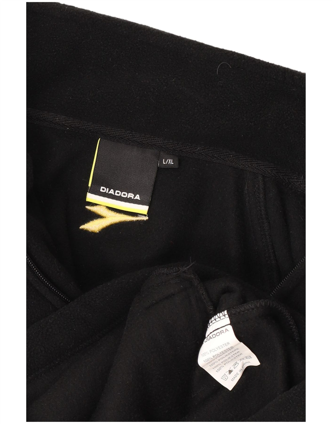 Diadora Veste Polaire Homme UK 40 Large Noir Colorblock Polyester