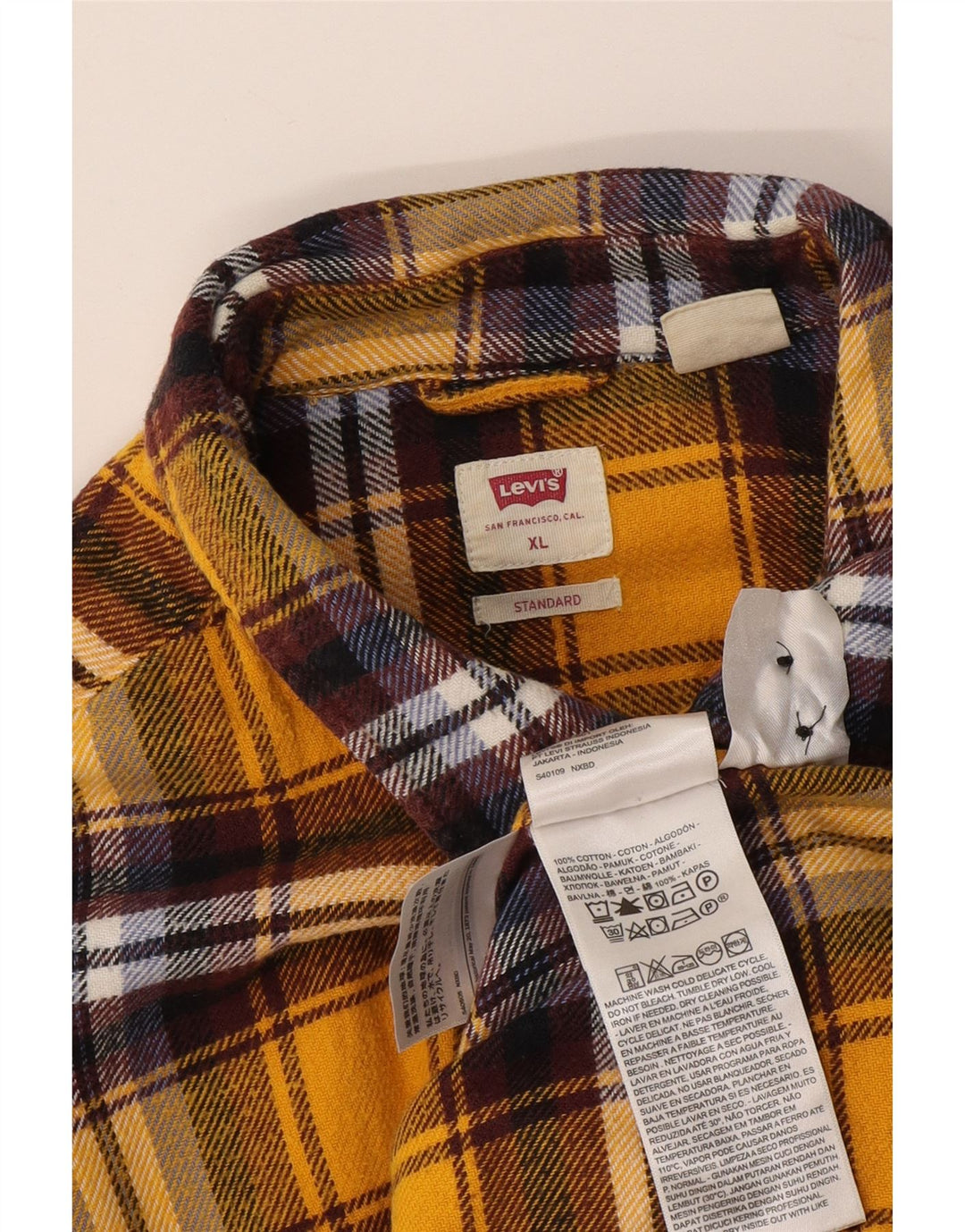 Levi's Chemise Standard Fit Flannel Homme Jaune Plaid Coton