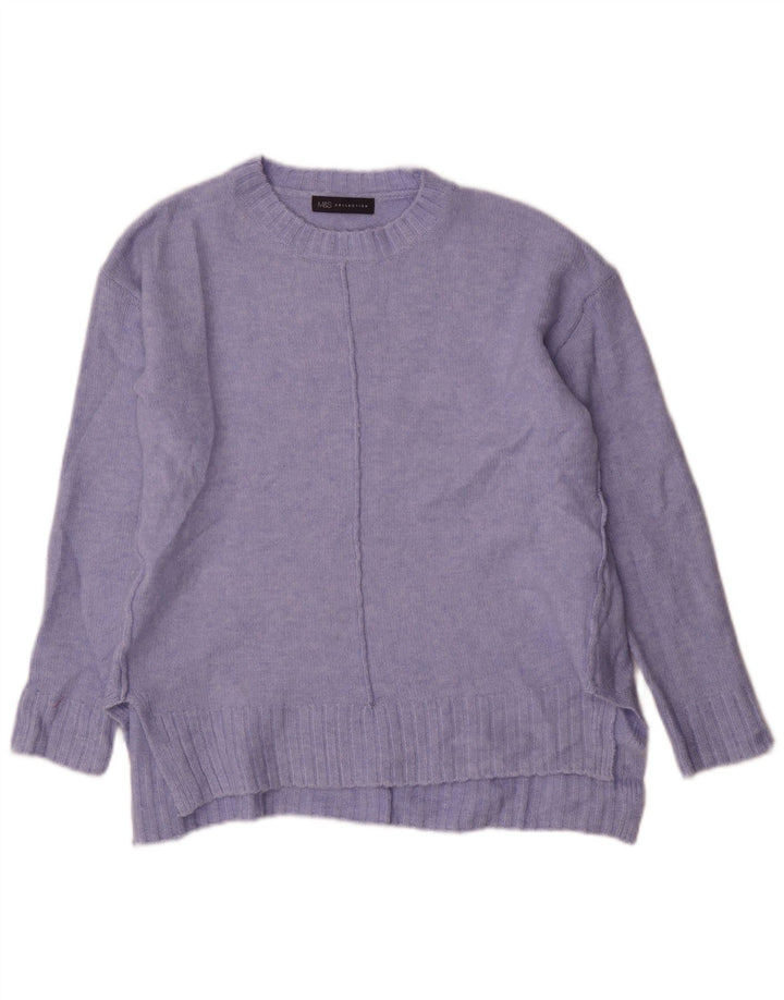 Marks & Spencer Pull ras du cou pour femme UK 14 Bleu moyen Acrylique