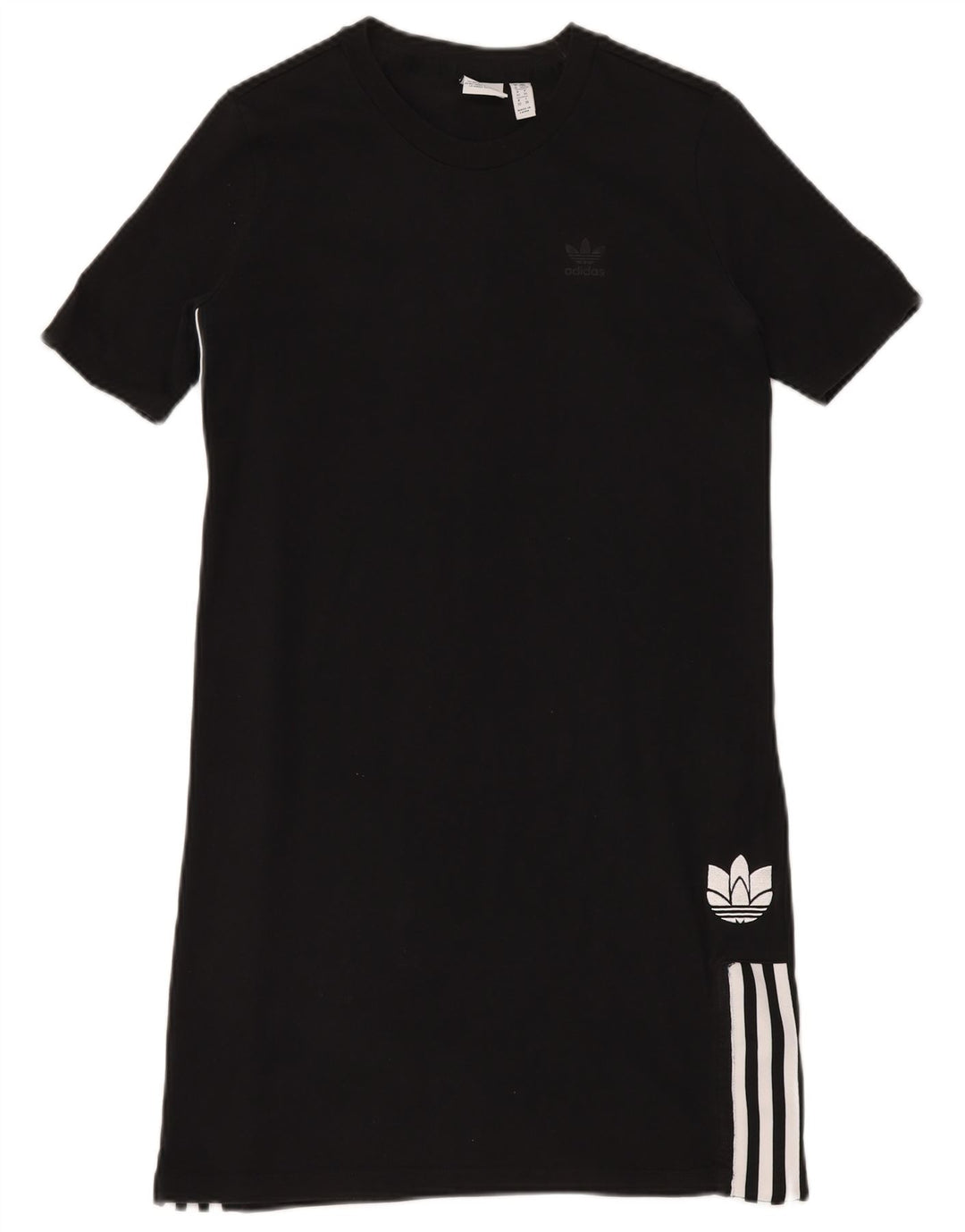 ADIDAS Robe T-Shirt Femme UK 6 XS Noir Coton