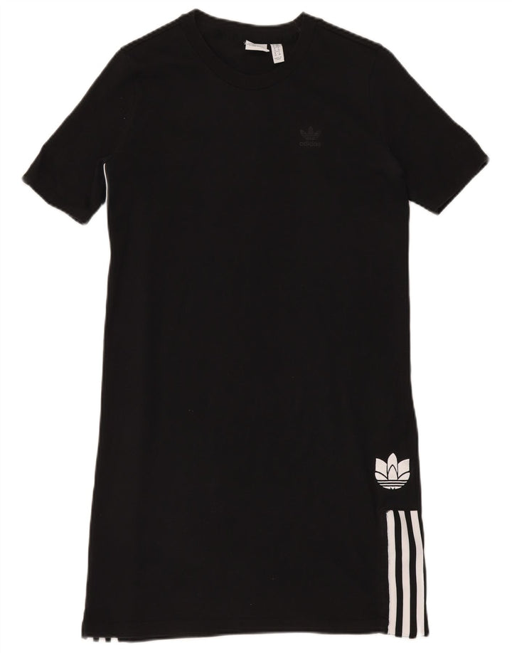 ADIDAS Robe T-Shirt Femme UK 6 XS Noir Coton