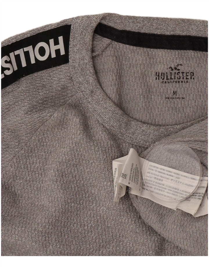 Hollister Haut Graphique à Manches Longues Homme Gris Moyen Coton