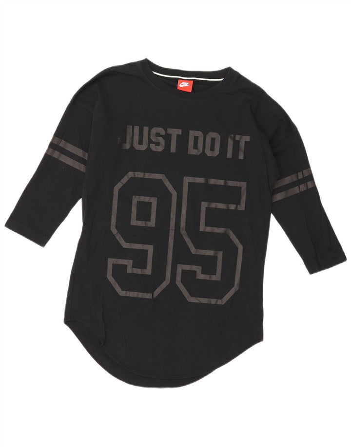 Nike Haut graphique à manches 3/4 pour homme Petit coton noir