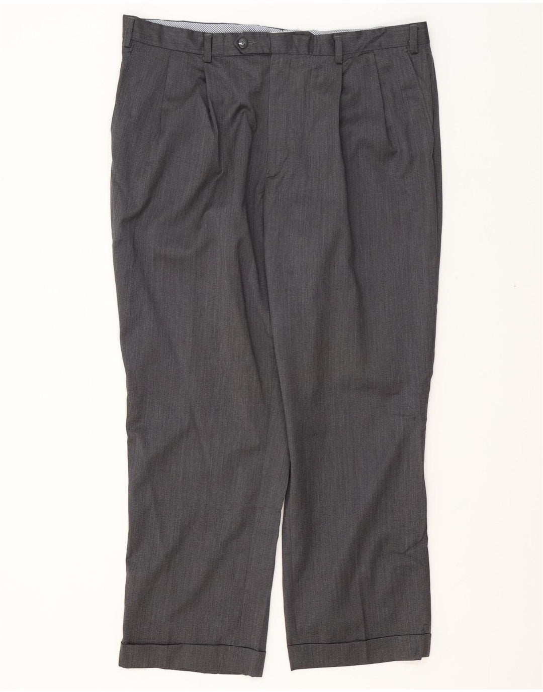 IZOD Pantalon de Costume à Chevilles Homme W38 L29 Laine Grise