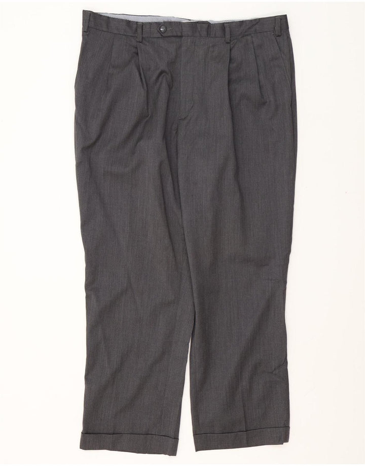 IZOD Pantalon de Costume à Chevilles Homme W38 L29 Laine Grise