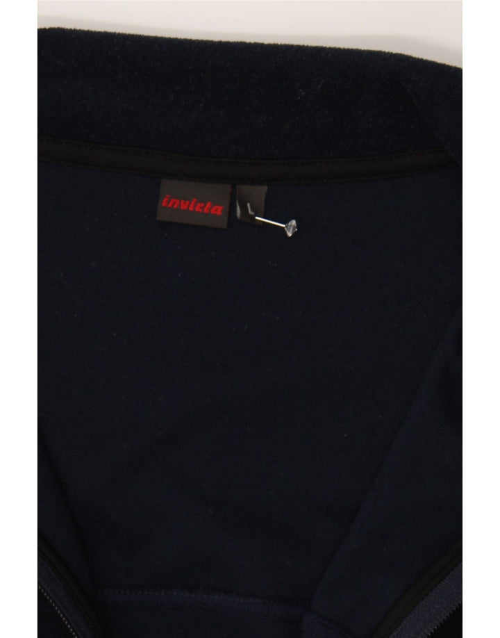 INVICTA Mens Fleece Jacket UK 40 Large Navy Blue Polyester Vintage Invicta and Second-Hand Invicta from Messina Hembry 