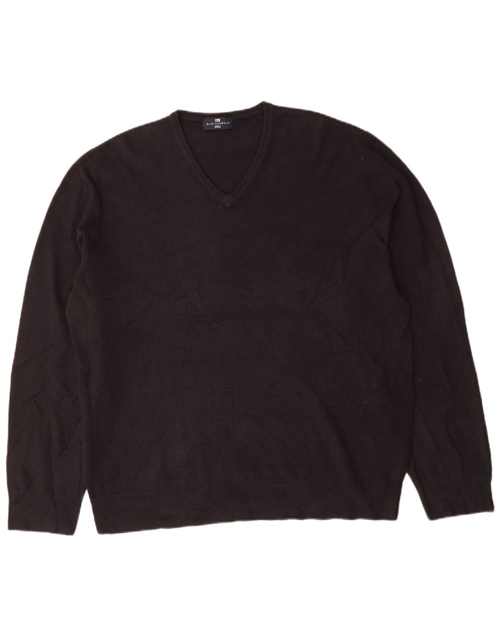 Marks & Spencer Pull à col en V Blue Harbor pour homme 2XL Bleu marine