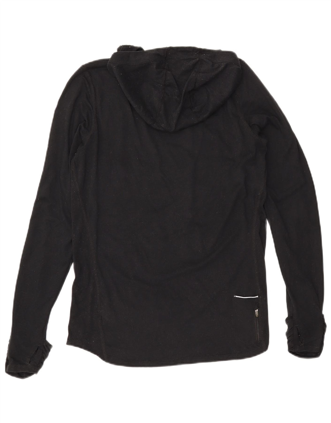NIKE Haut à capuche Dri Fit pour femmes à manches longues UK 14 Polyester noir moyen