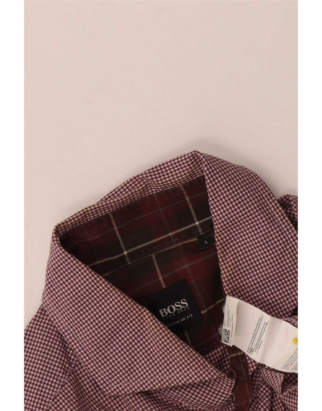 Hugo Boss Chemise Regular Fit Grand Coton Vichy Bordeaux Homme