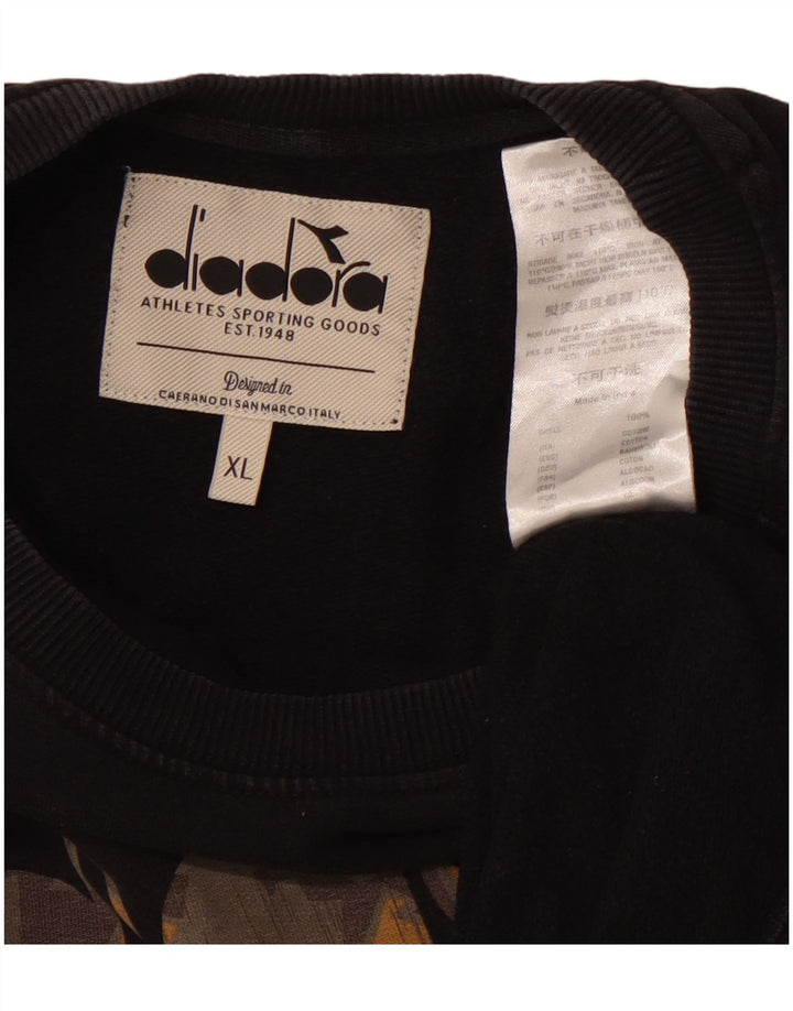 DIADORA Sweat-Shirt Graphique Homme XL Noir Coton