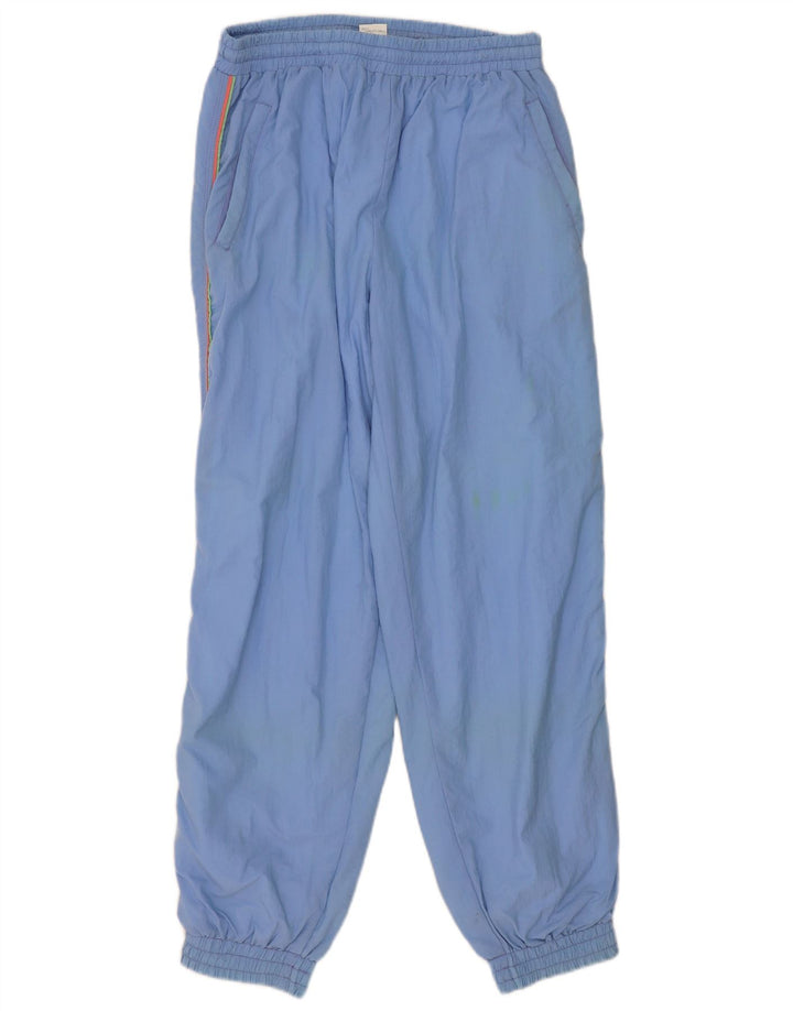 vintage Mens Survêtement Pantalon Joggers Grand Bleu Rayé Polyamide