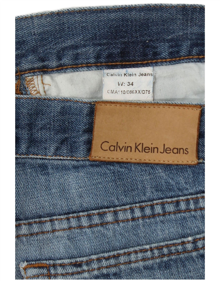 CALVIN KLEIN Short en jean pour homme W34 Large Bleu Coton
