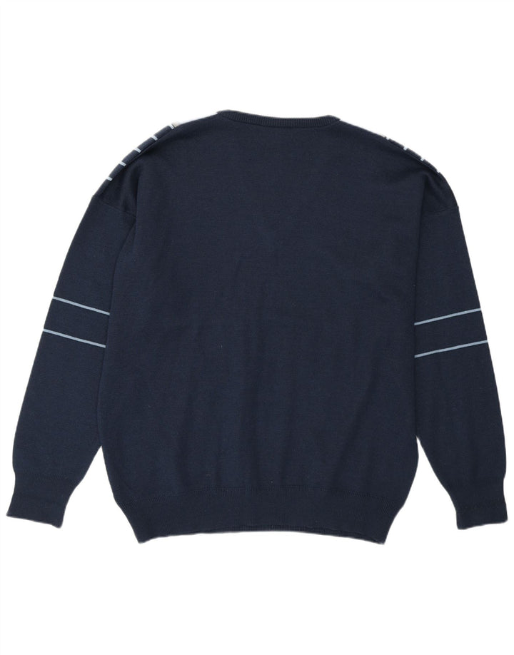 Gabicci Pull col V pour homme Bleu marine Large Colorblock