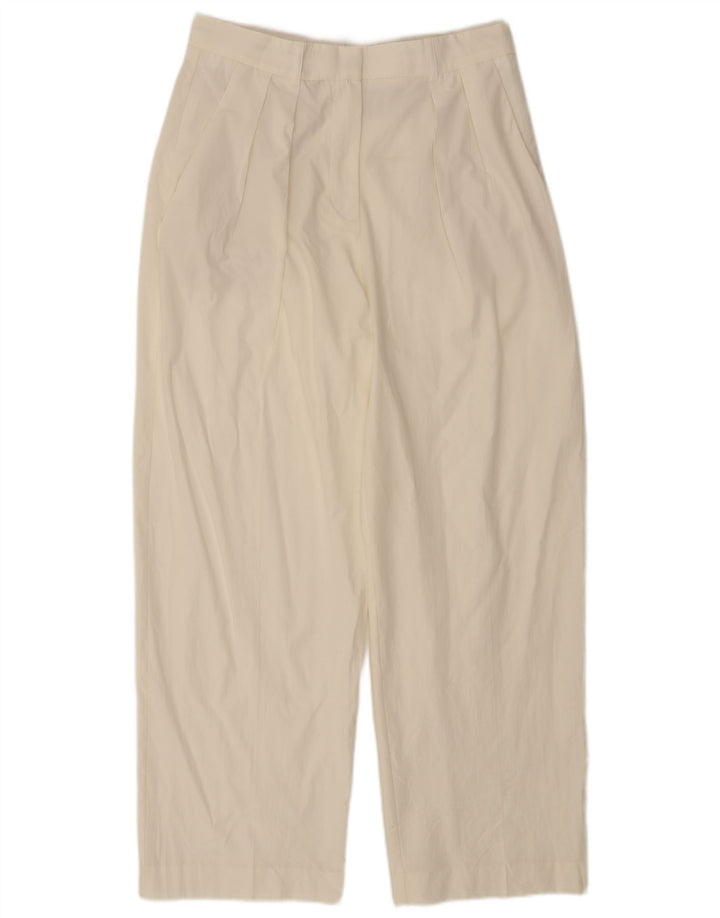 Zara Pantalon Chino Pegged Femme Moyen W28 L29 Lyocell Blanc