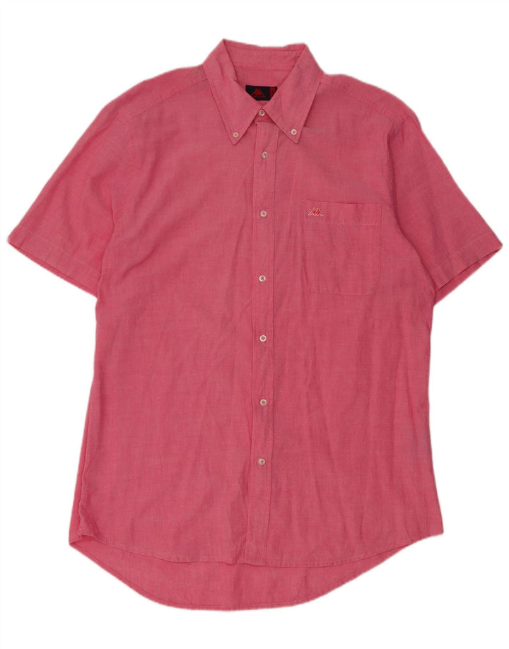Kappa Chemise à Manches Courtes Homme Grand Rose Coton