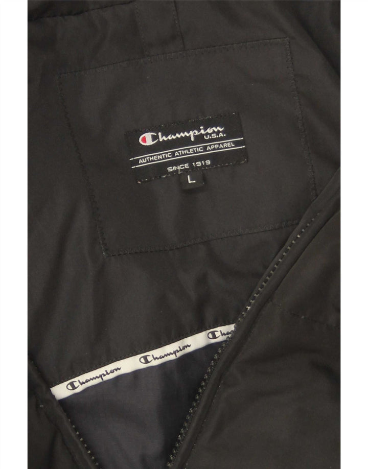 Champion Veste matelassée à capuche pour femme UK 16 Large Noir
