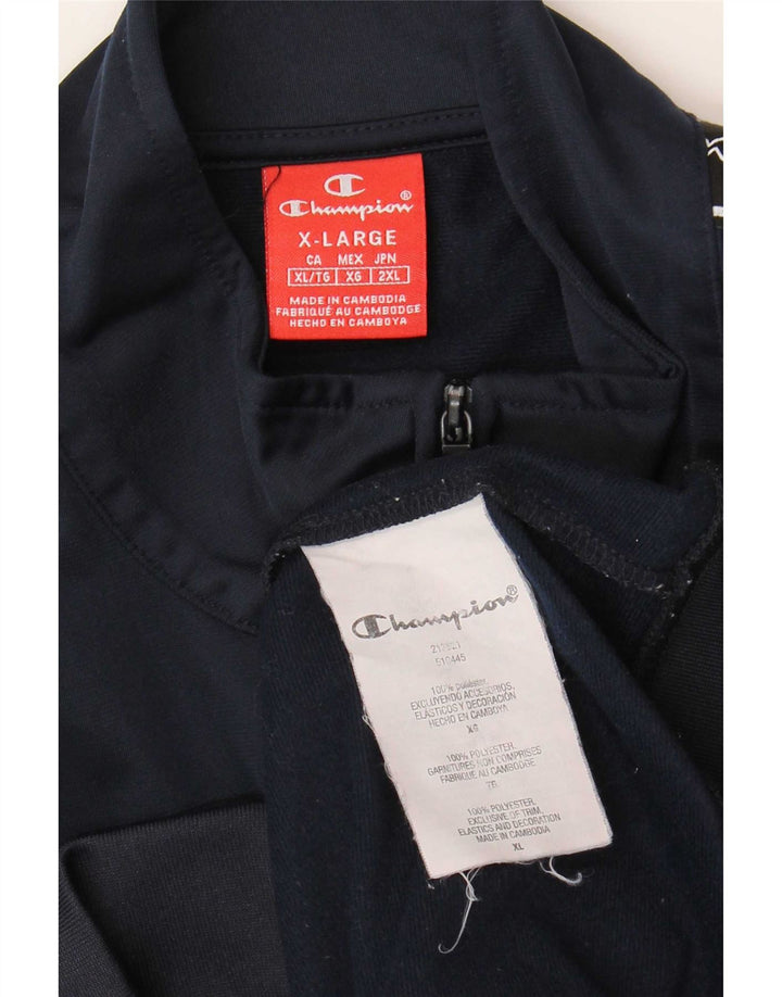 Champion Veste de survêtement graphique pour homme XL Bleu marine Polyester