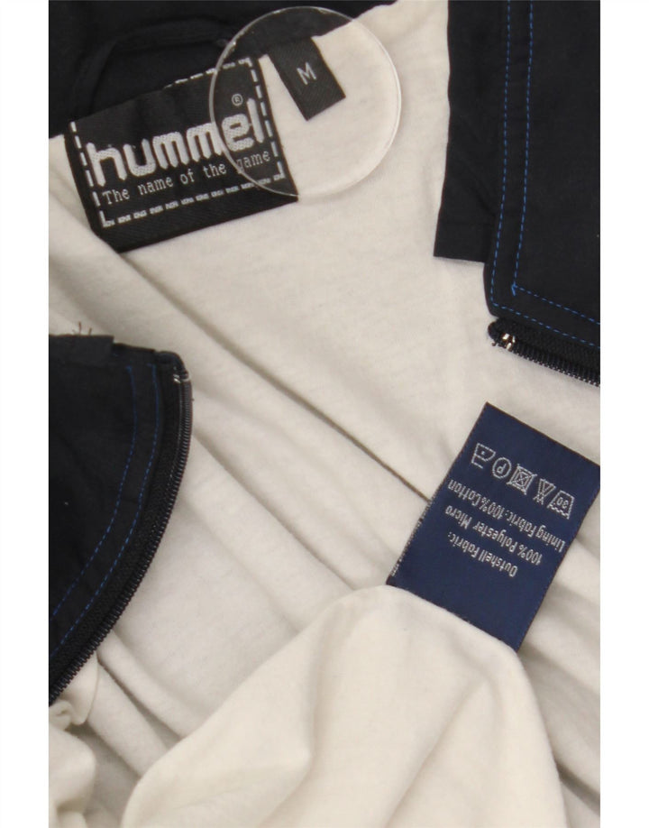 HUMMEL Mens Tracksuit Top Jacket Medium Navy Blue Colourblock Polyester