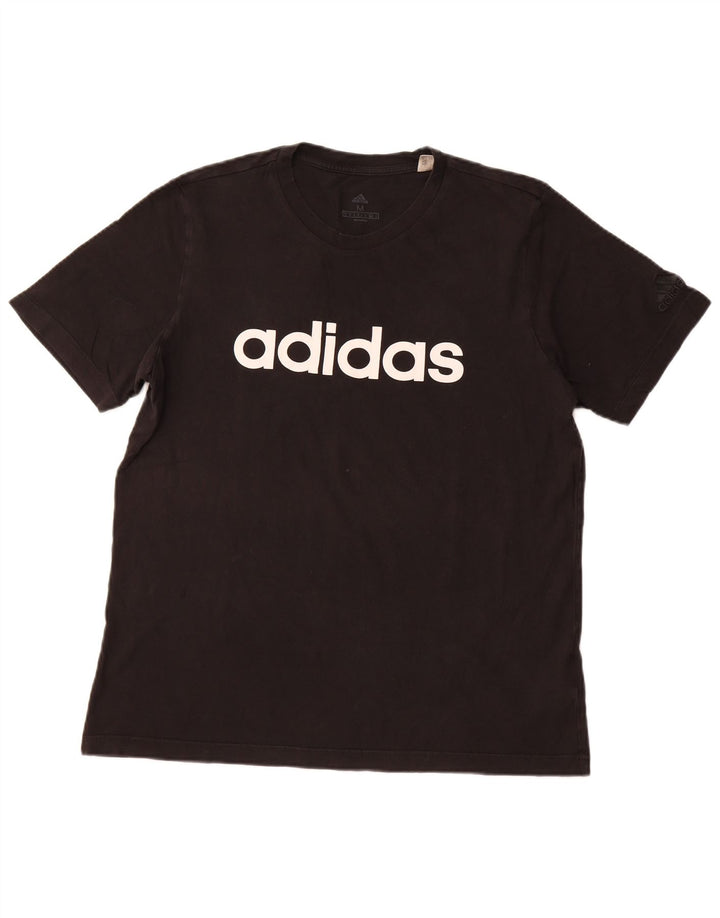ADIDAS T-shirt graphique pour homme en coton noir moyen