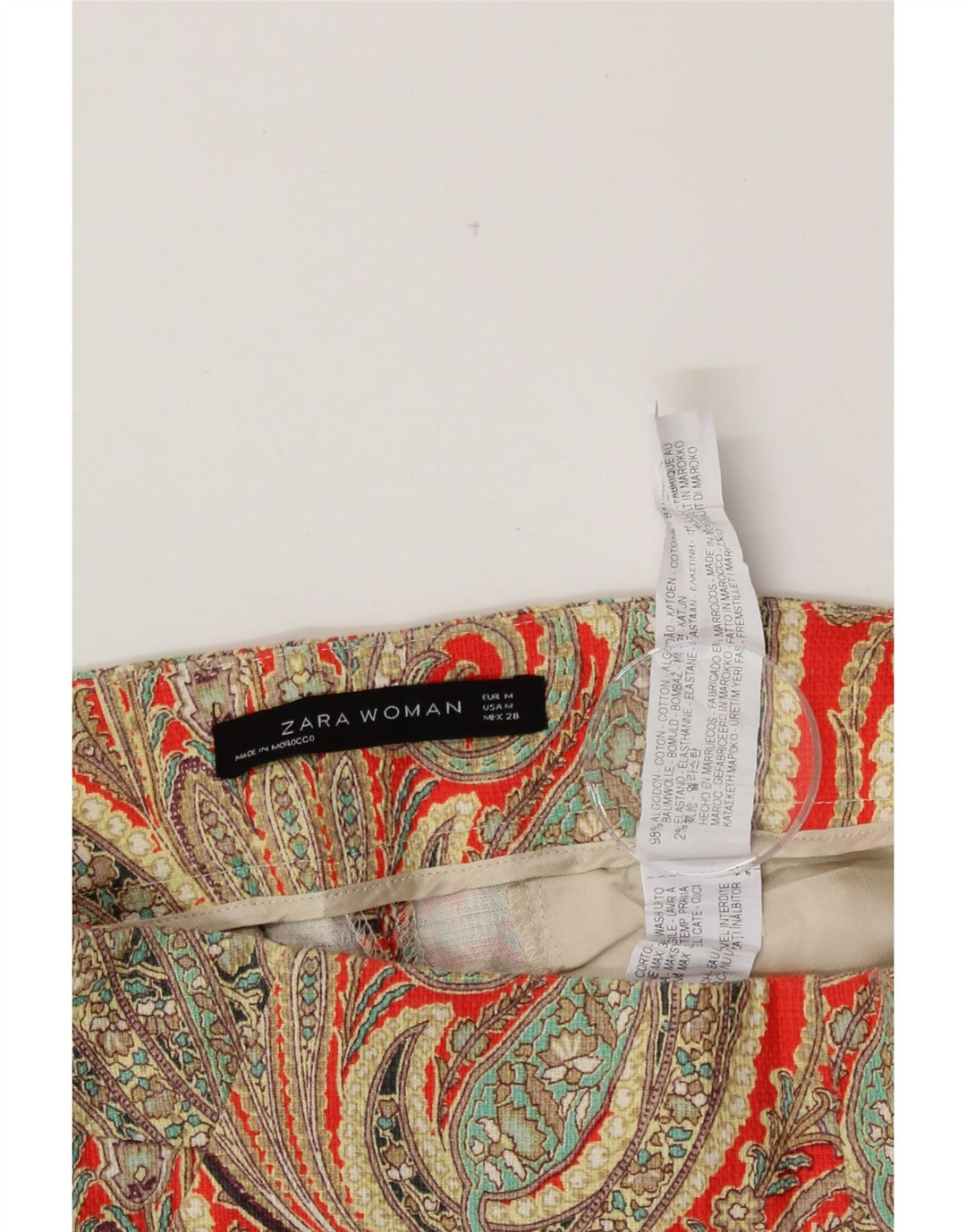 Short Femme ZARA Medium W28 Coton Paisley Multicolore