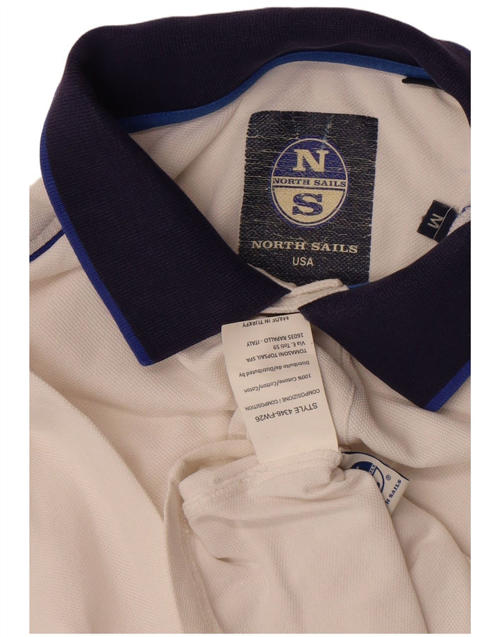 North Sails Polo Homme Blanc Moyen Coton Colorblock