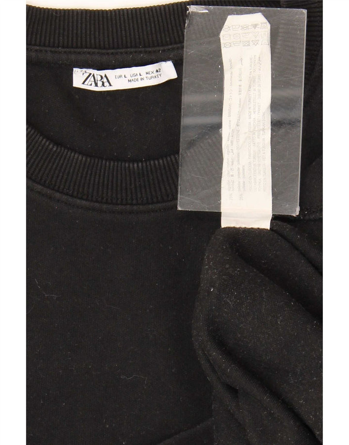 Zara T-Shirt Homme Haut Large Coton Noir