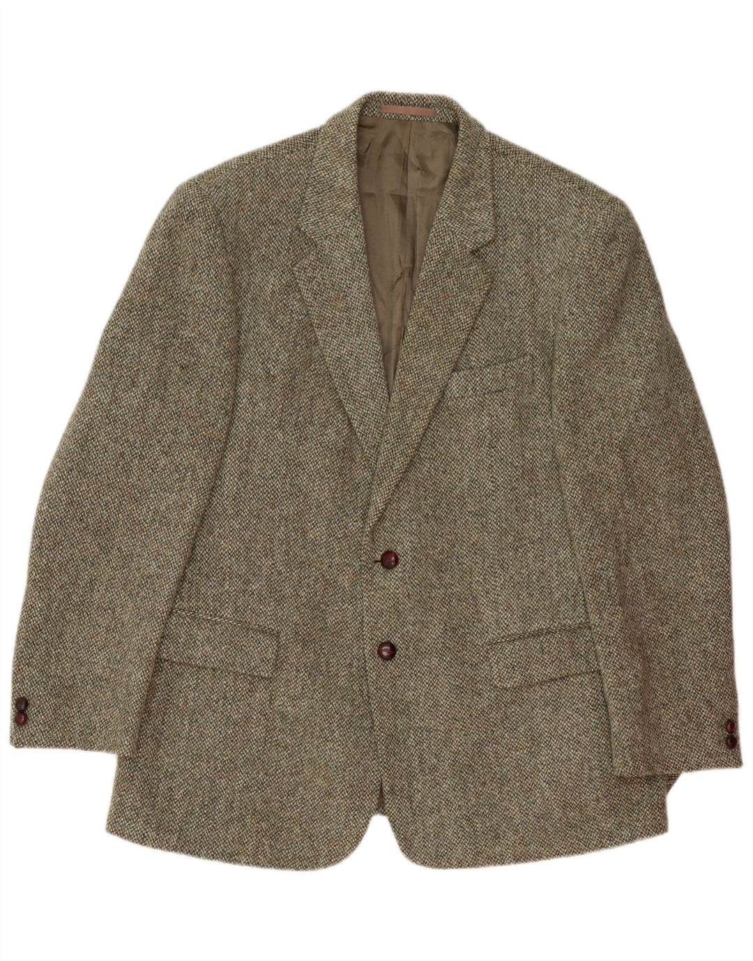 HARRIS TWEED Veste blazer à 2 boutons pour homme UK 44 2XL Laine kaki