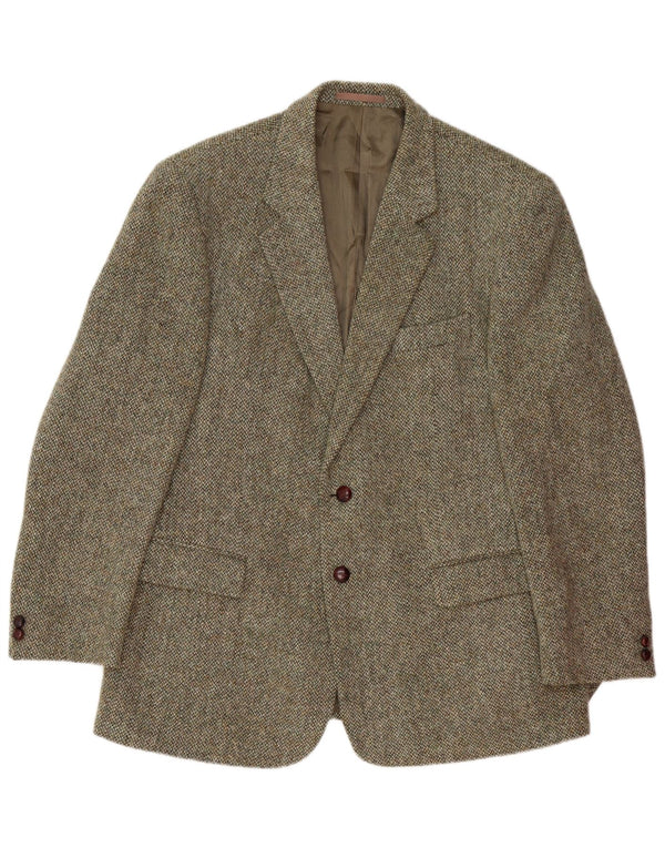 HARRIS TWEED Veste blazer à 2 boutons pour homme UK 44 2XL Laine kaki