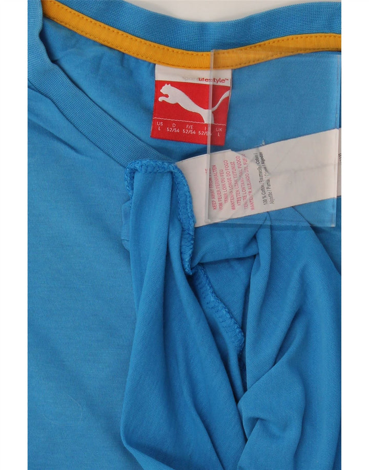 PUMA Mens T-Shirt Top Large Blue Cotton Vintage Puma and Second-Hand Puma from Messina Hembry 