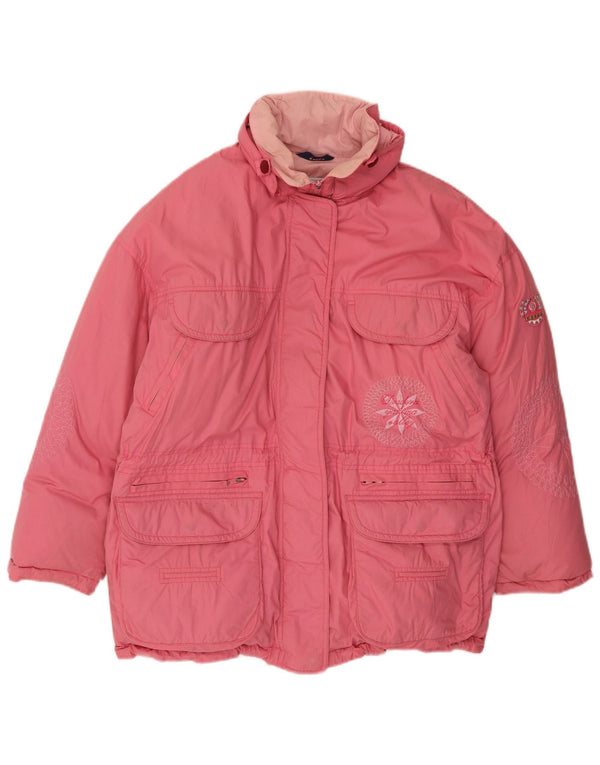Diadora Veste matelassée surdimensionnée graphique pour femme UK 10 Small Rose Polyester