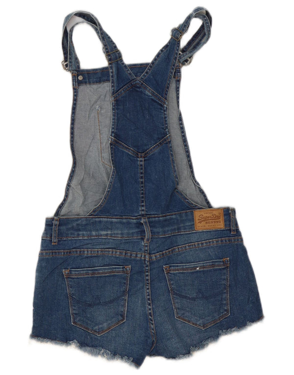 Superdry Salopette Short en Jean pour Femme UK 10 Small W30 Bleu Coton