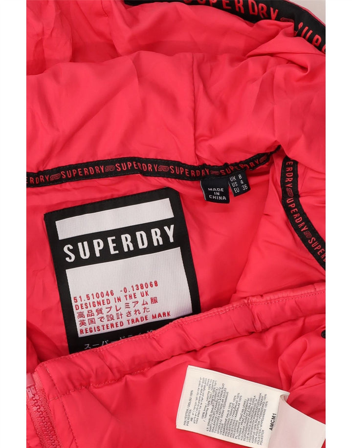 Superdry Veste matelassée à capuche pour femme UK 8 Small Rose Moucheté Polyester