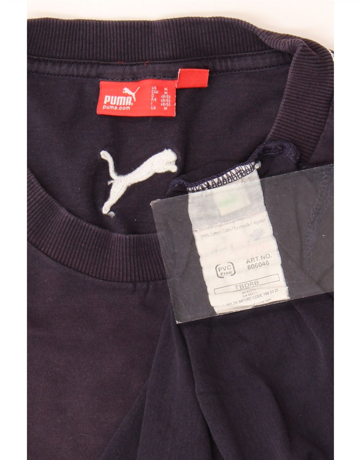 Puma T-Shirt Graphique Homme Bleu Marine Moyen Coton