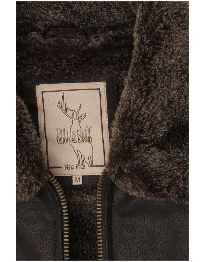 Blustaff Veste bomber en peau de mouton pour homme UK 38 Cuir marron moyen