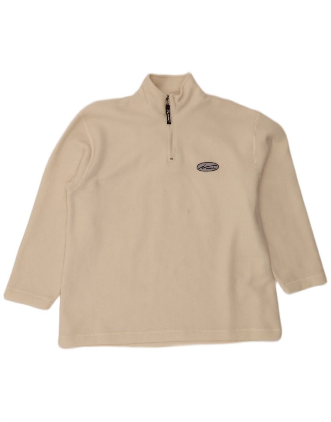 Invicta Pull polaire à col zippé pour homme XL en polyester blanc cassé
