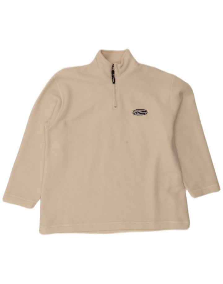 Invicta Pull polaire à col zippé pour homme XL en polyester blanc cassé