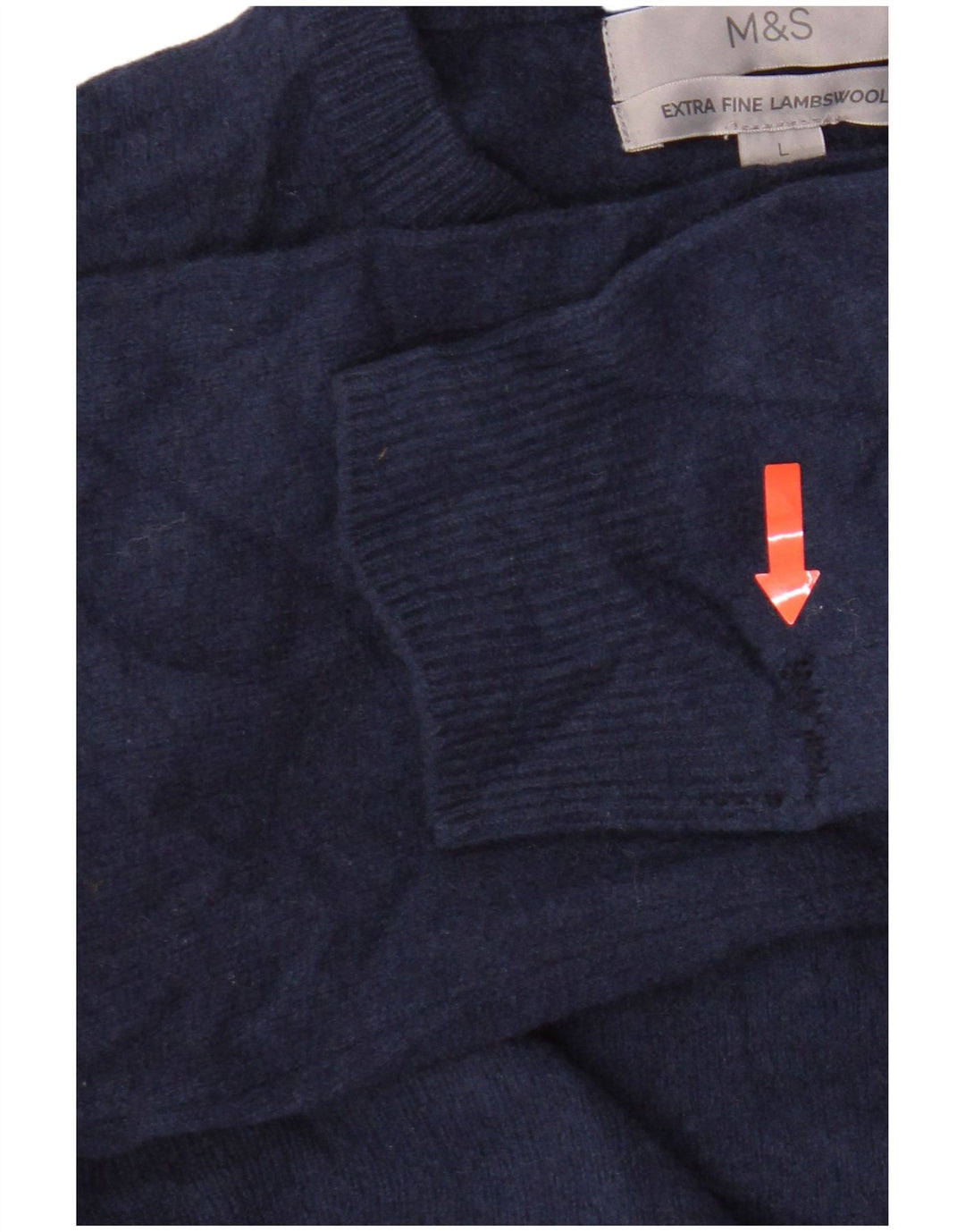 Marks & Spencer Pull à col rond pour femme UK 16 Large en laine d'agneau bleue
