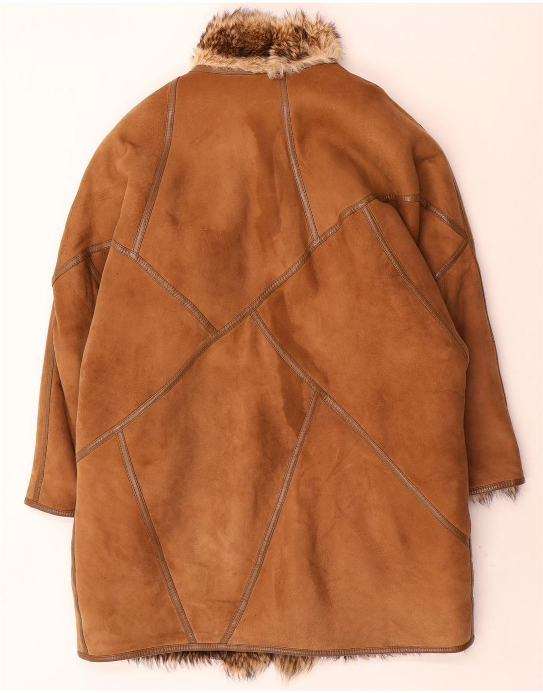 Sinclair Manteau en peau de mouton surdimensionné pour femme EU 40 en peau de mouton marron moyen