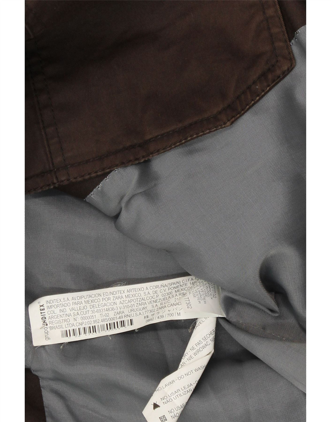 Zara Veste Militaire Homme UK 38 Coton Marron Moyen