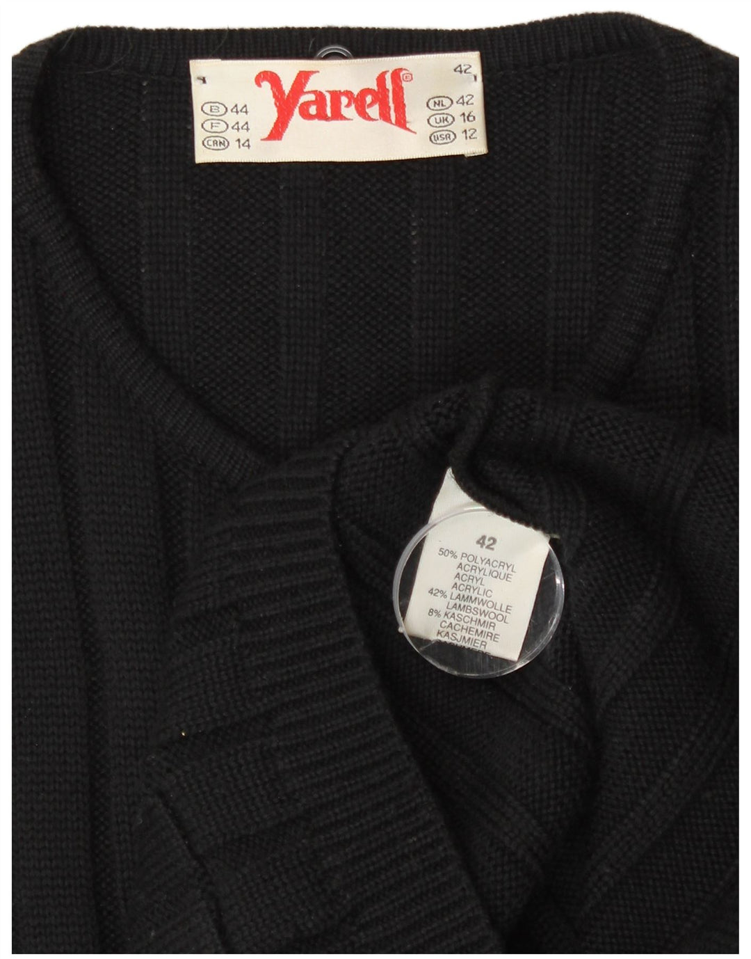 Yarell Cardigan Long pour Femme UK 16 Grand Noir Polyacrylique